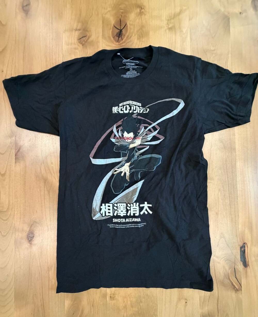 My Hero Academia Shota Aizawa Size M Black Anime T-Shirt